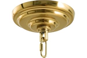 MAYOMAJO 5-5/16 Inch Light Canopy Kit with Heavy Duty, Replacement Cover Plate with Mounting Hardware for Chandelier, Pendant Light, Swag Light, Flower Basket or DIY Projects (Brass)