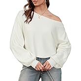 Newshows Women's 2025 Fall Wool Blend Cropped Sweaters Boat Neck Off Shoulder Cute Casual Tops