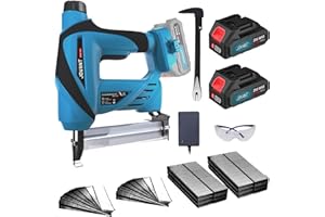 JOVANT Nail Gun Battery Powered, Electric Nail Gun with 1/5'' Narrow Crown Staples and 18G Nails 2784 pcs, 20V 2 in 1 Nail Gun with Staple Remover, Cordless Brad Nailer with 2 * 2.0Ah Li-ion Battery