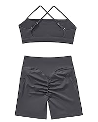 OMKAGI 2 Piece Workout Sets for Women Open Back