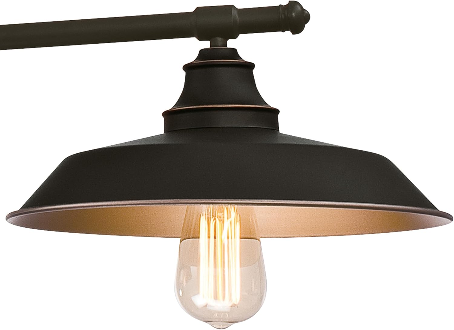 Westinghouse Lighting 6332500 Iron Hill Three-Light Indoor Island Pulley Pendant, Finish with Highlights and Metallic Interior, 3, Oil Rubbed Bronze/Bronze - - 