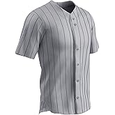 Champro Unisex-Child Ace Button Front Pinstripe Youth Baseball Jersey