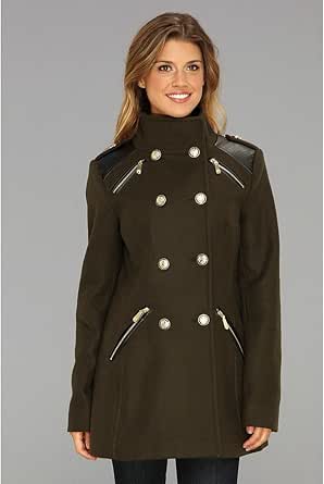 Amazon.com: Vince Camuto Women's Military Double Breasted Wool Coat, Olive, X-Small : Clothing 