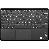 1byone Ultra-Slim Wireless Bluetooth Keyboard with Built-in Multi-touch Touchpad and Rechargeable Battery for Android and Windows, Black