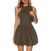 KIRUNDO Summer Bubble Dress for Women 2026 Casual Mini Spring Bodycon Cocktail Dresses Sleeveless Drop Waist Sundress Beach