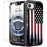 OTTARTAKS Compatible for iPhone 16e Case 2025 with Screen Protector Old Vintage American Flag Design 3-Layer Heavy Duty Shockproof Protective Phone Case for iPhone 16E Men Women