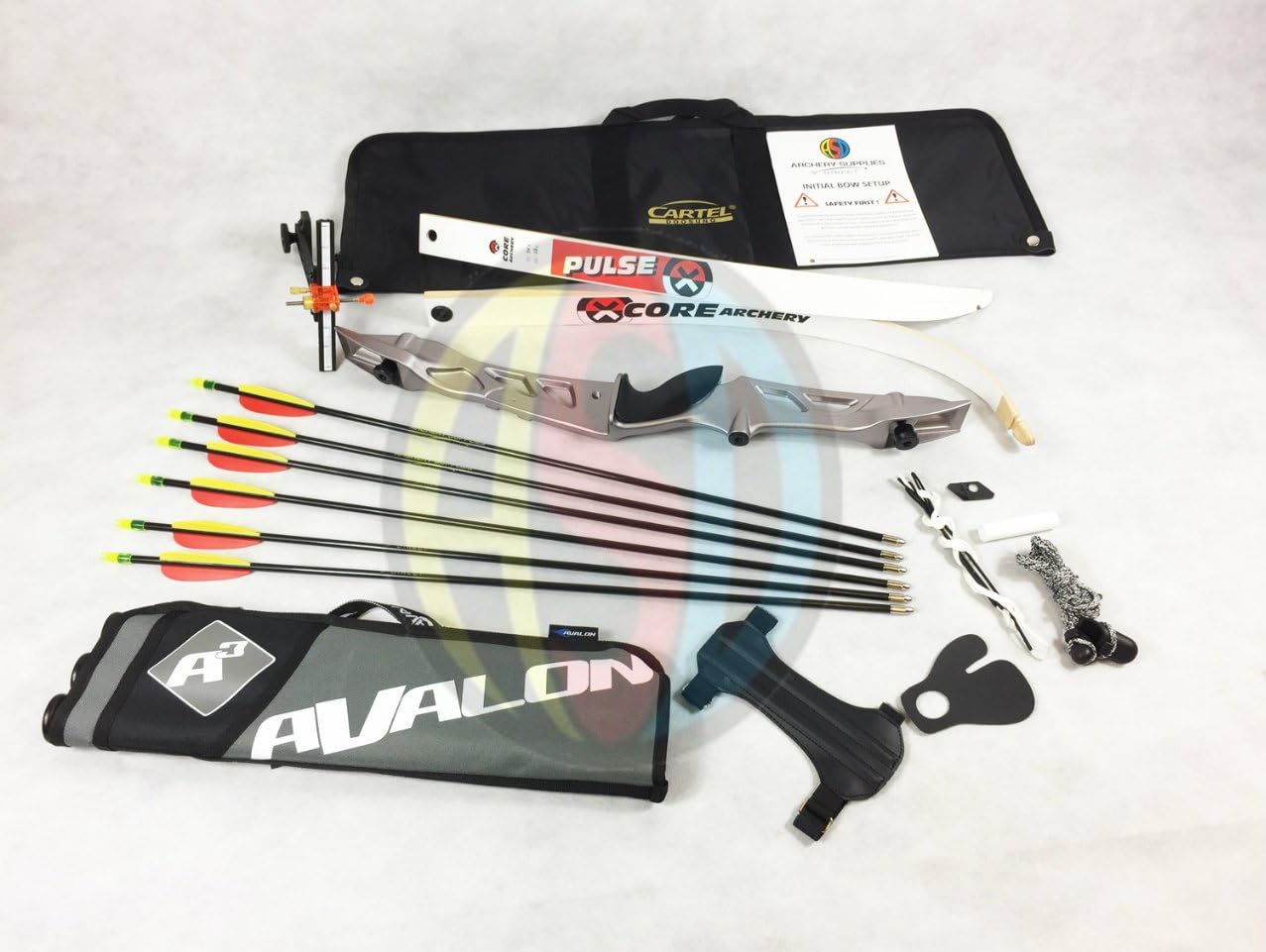 Jet Core Archery Silver 68" Recurve Bow Take Down Set * Starter Pack 3 * Right Handed *