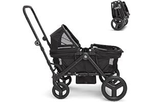 Munchkin Collapsible Wagon for Kids, Foldable, Ultra-Compact and Lightweight Stroller Wagon, All-Terrain Wheels, Adjustable S