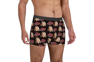 Custom Boxers for Men with Face Funny Personalized Boxers Underwear Valentines Day Gifts for Him Boyfriend Husband