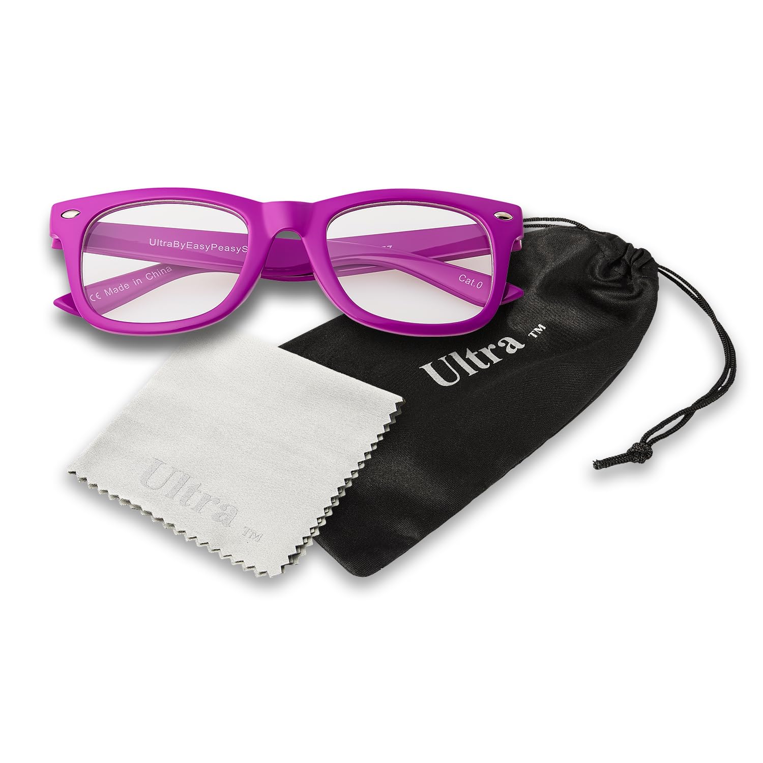 Purple Childrens Classic Clear Lens Glasses Fames Fake Glasses Frames with Lenses for Fancy Dress World Book Day Boys Girls Nerd Glasses Geek Hipsters Style Kids Dress Up Costume Glasses — image 1