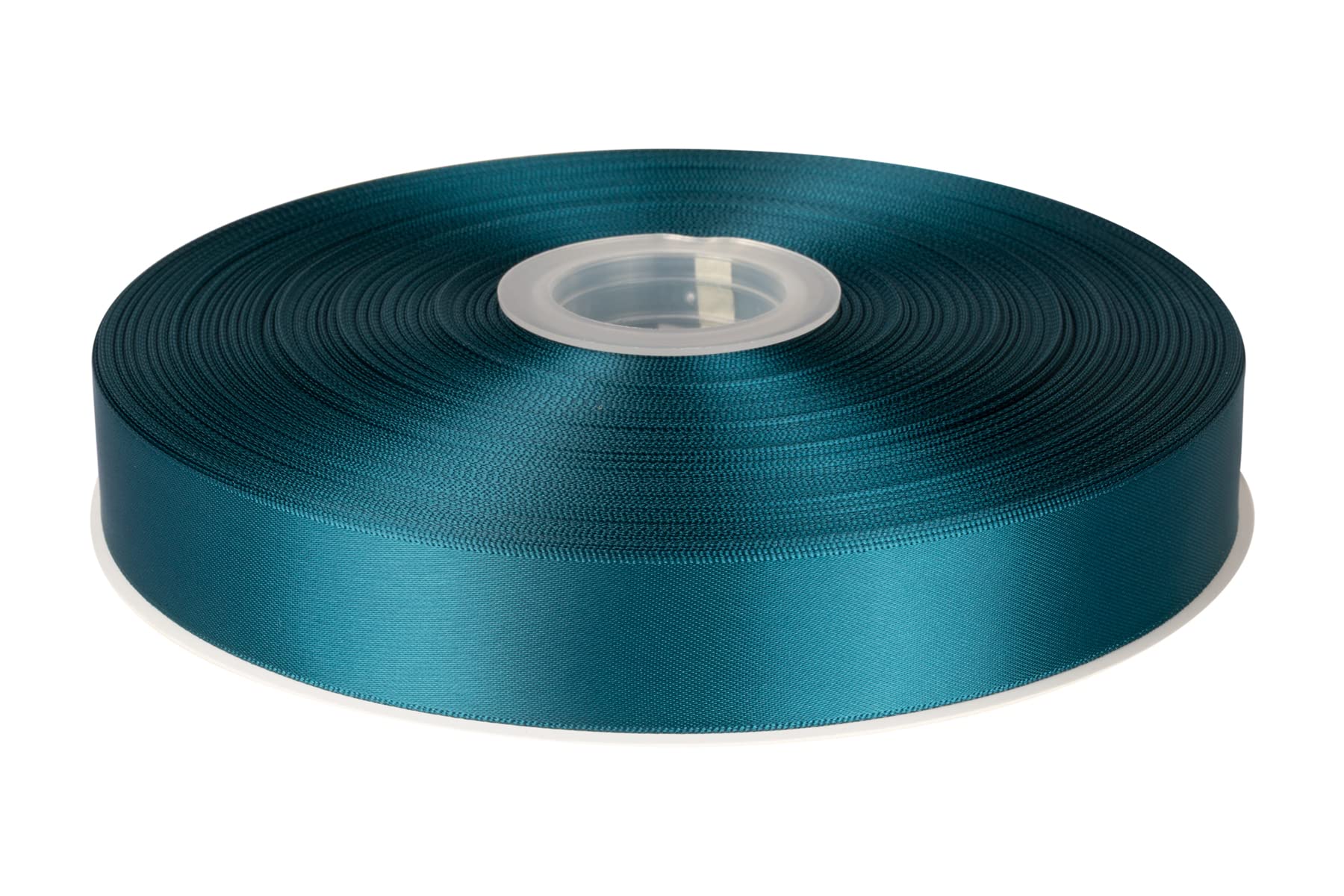 Fondersy 25mm X 91M Double Faced Satin Ribbon Teal Polyester Ribbon for Gift Wrapping Wedding Decoration Floral Arrangement Crafts