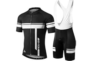 INBIKE Cycling Jersey Mens Set Reflective Breathable Biking Outfit Quick-Dry Bib Bicycle Jersey with 3D Padded Shorts