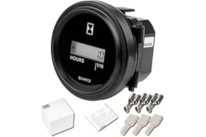 Jayron JR-HM005AC Hour Meter AC 86-230V Round LCD Hour Meter Quartz Hourmeter for Fork Cart Boat Tractor Generator Engine Mow