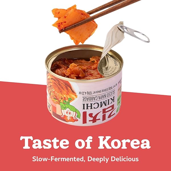 DELIEF SLICED SPICY KIMCHI – AUTHENTIC KOREAN NAPA CABBAGE, VEGAN, GLUTEN-FREE, SHELF-STABLE CANNED, NO PRESERVATIVES, 5.64 OZ/160 G (1 CAN)