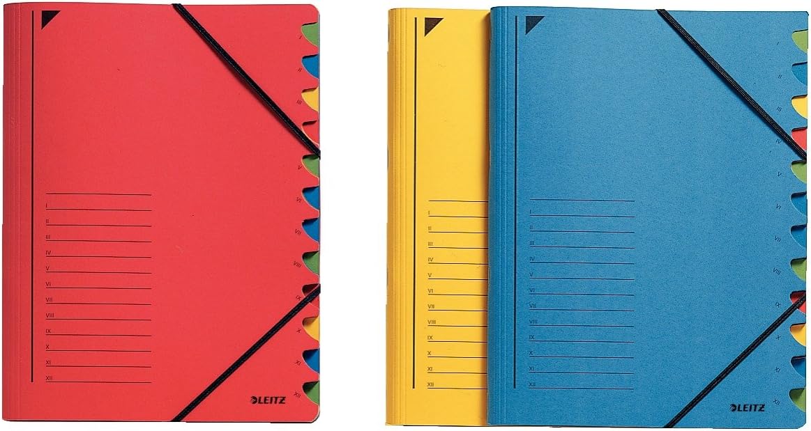 Leitz 39120025 Index File 12 Sections Coloured Chipboard Red, 4 mm - Image 3