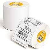 Qncz 1000 Pcs 4x6 Thermal Labels - 2 Rolls of 500, White Perforated & Smudge-Proof & Strong Adhesive Mailing Sticker Labels, Compatible with Rollo, Zebra, Jadens, Nelko