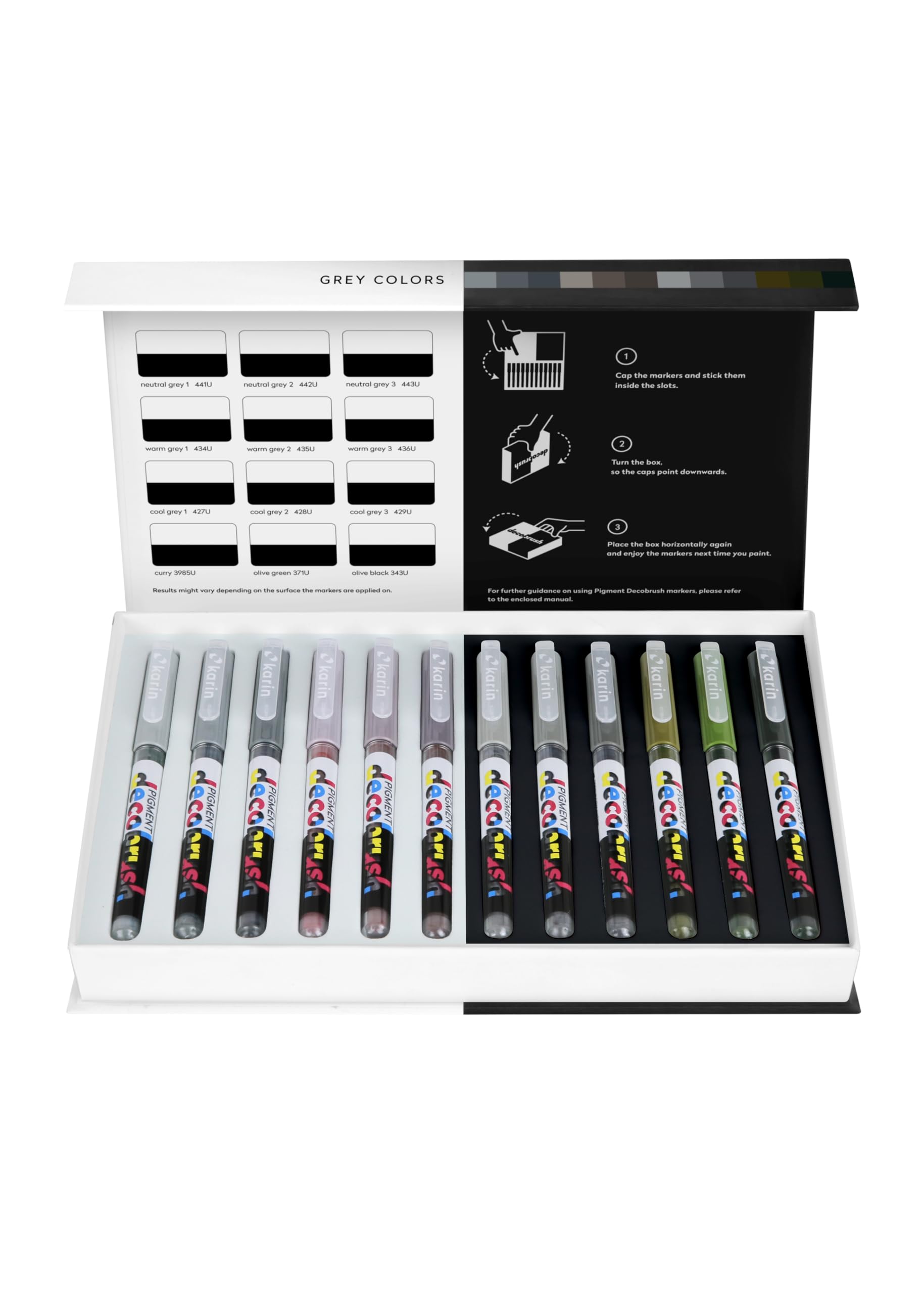 Karin Pigment Decobrush Crafting Brush Marker Pen, Grey, One Size,KAR29C2