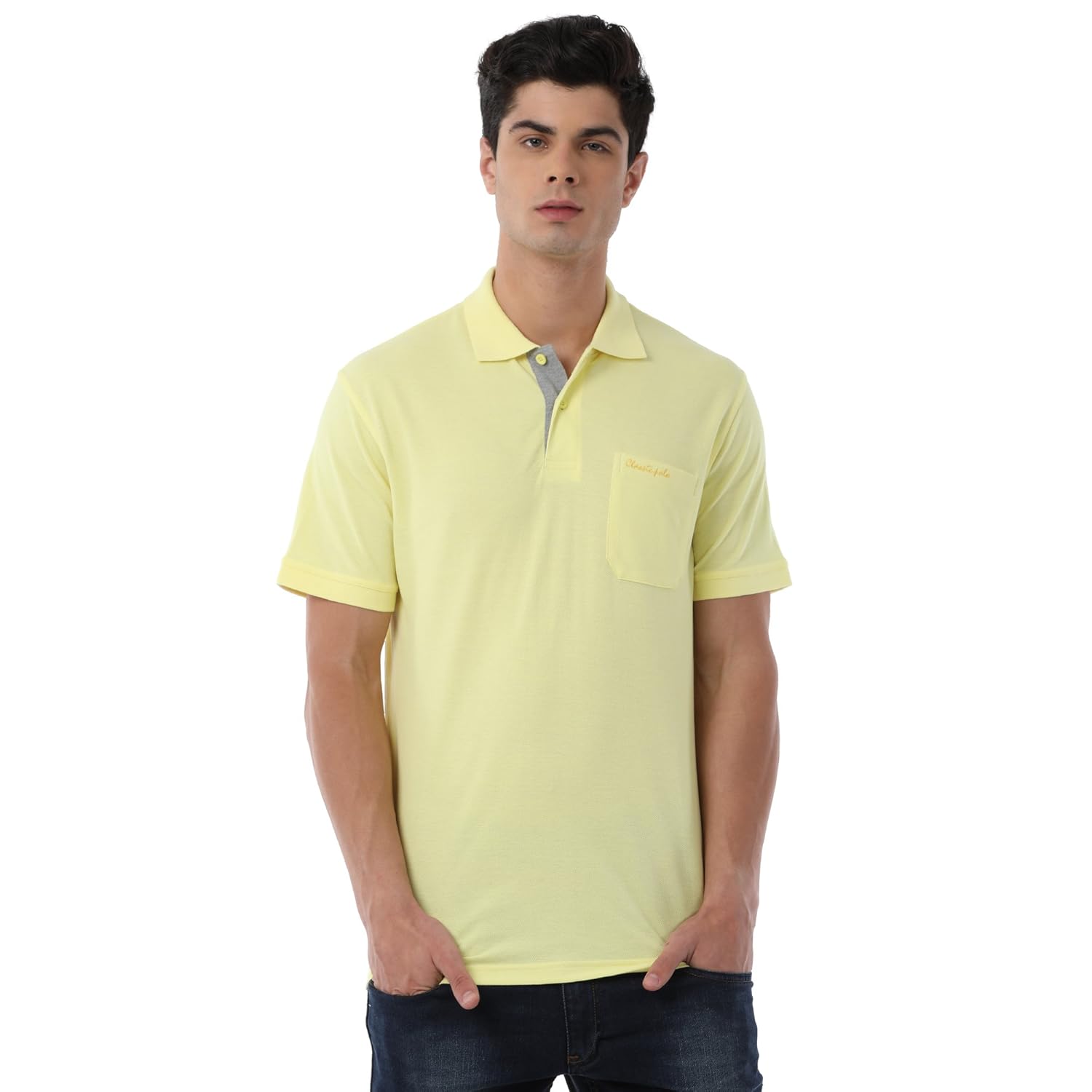 classic polo yellow t-shirt for men