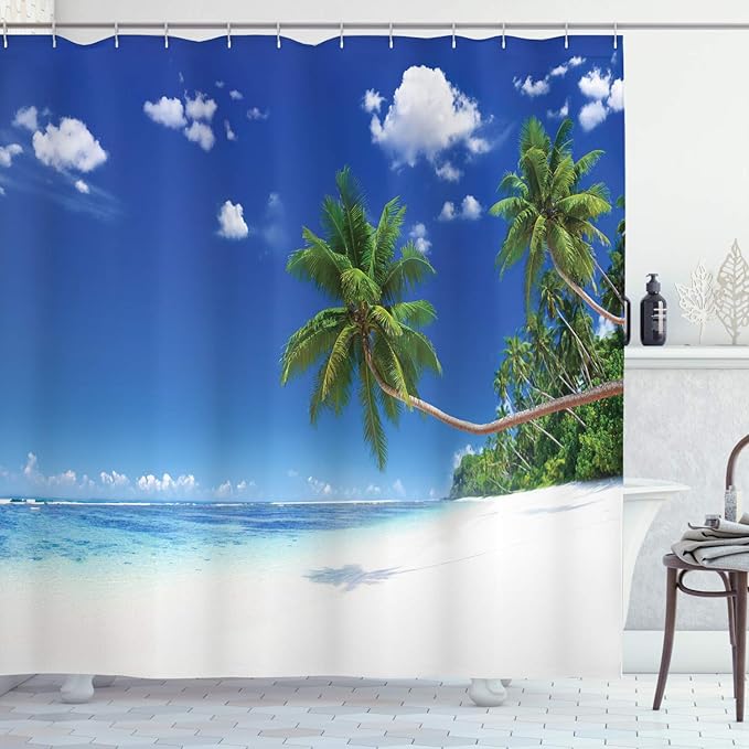 Ambesonne Ocean Shower Curtain, Coastline Seascape Lagoon