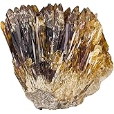 mookaitedecor Natural Raw Amber Calcite Crystal Cluster Geode Stone Mineral Specimen Gemstone for Reiki Healing Home Decoration(0.22-0.33 lb)