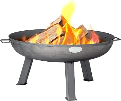 Harbour Housewares 75cm Cast Iron Fire Pit Outdoor Garden Fire Bowl