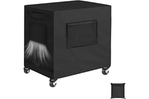 Siruiton Patio Cooler Cover - Fits 100 Quart Rolling Cooler - Waterproof Ice Chest Protective Cover - Outdoor Bar Cart - 43L x 22W x 32H inch - Black