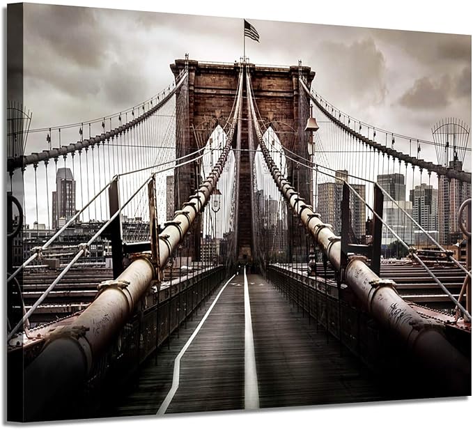 NYC Brooklyn Bridge Picture Artwork New York Scene Graphic