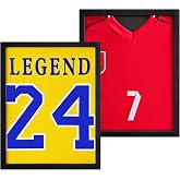 2 Pack Jersey Shadow Box, Jersey Frame Display Case, Pine Wood | Solid Pine Wood Frame, 2-Pack Value, Fits Hockey Soccer Basketball &amp; Baseball Jerseys, Wall Mounted, Sports Memorabilia