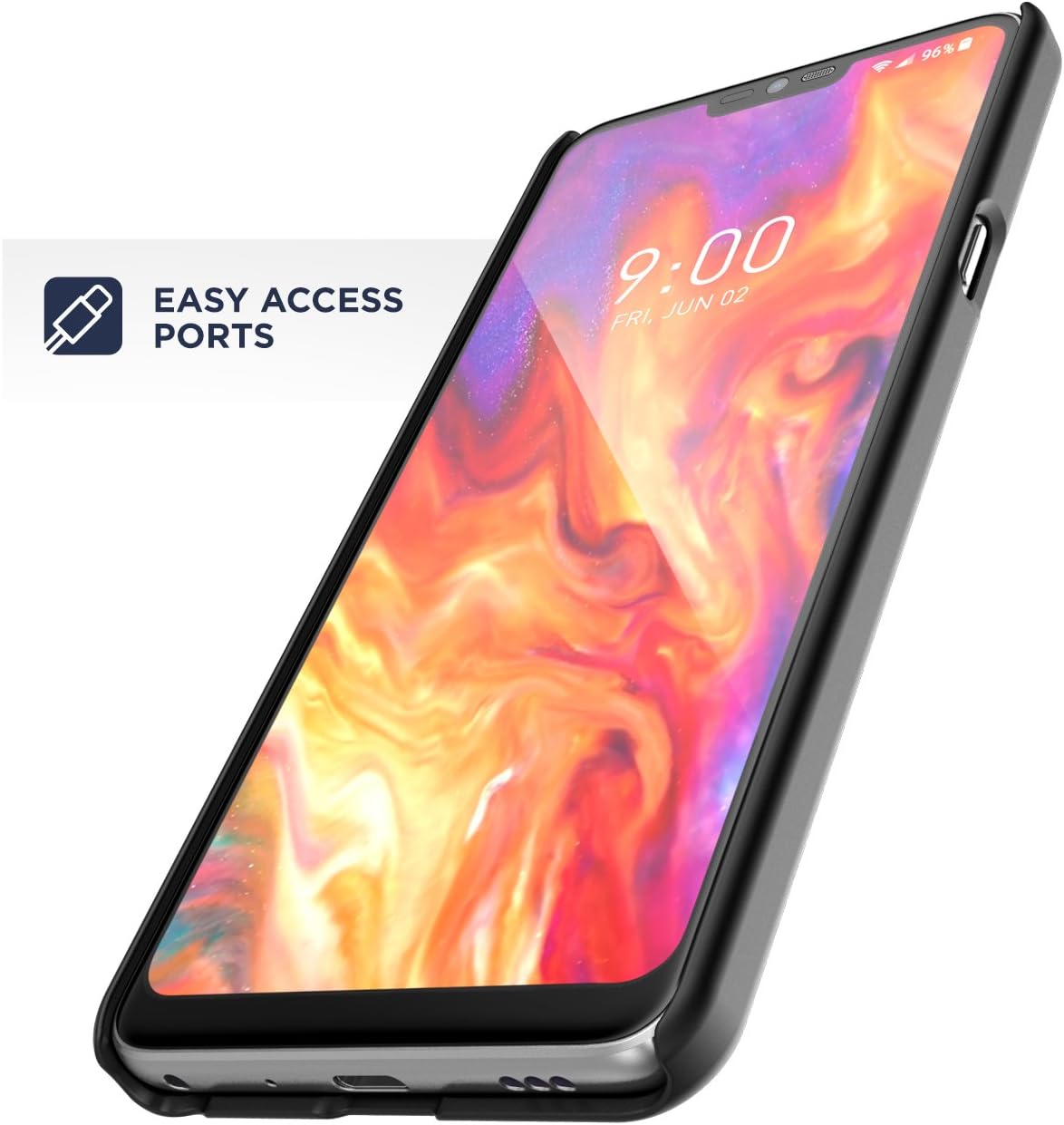 ENCASED LG G7/LG G7 ThinQ Belt Clip Case (DuraClip) Slim Fit Holster Shell Combo w/Rubberized Grip (Smooth Black) - Image 5