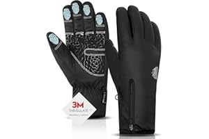 Bruvoalon Y322 Winter Gloves for Men & Women, -30℉ Touchscreen 5-Layer Thermal Insulated, Windproof Anti-Slip Ski Gloves