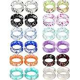 TIANCI FBYJS 24PCS Silicone Flexible Ear Tunnels Gauges Plugs Stretchers Expander Double Flared Flesh Tunnels Ear Piercing Jewelry
