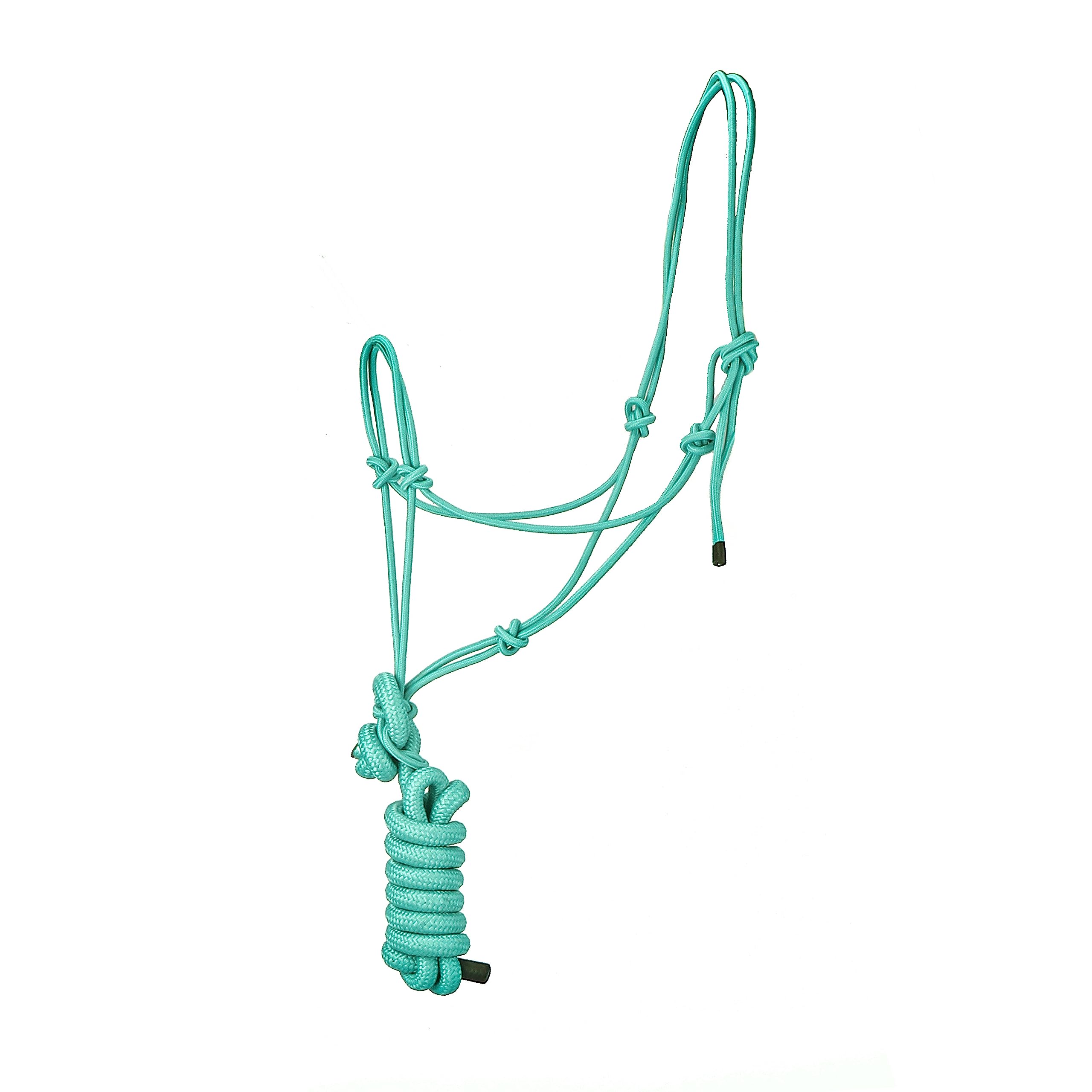 SIE Rope Halter for Horses with 8 ft Lead Rope 4 knot Horse Halters (Sea Green)