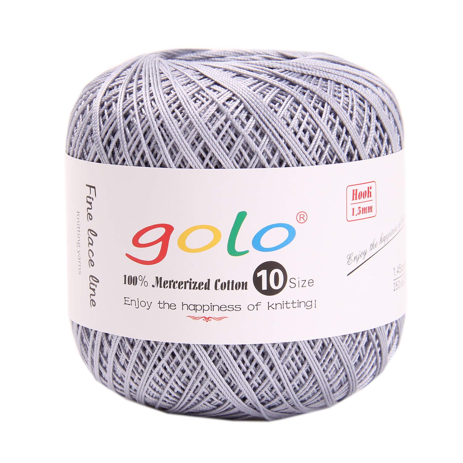 golo Crochet Thread Size 10 Yarn for Hand Knitting Crochet Yarn (Bright Silvery-666) — image 1