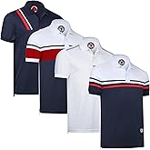 Albert Morris Men’s Short Sleeve Polo Shirts, Regular Fit, Moisture Wicking Performance Polyester, 4-Pack - Size L
