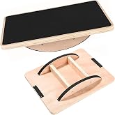 Balance Board Wooden Wobble Board for Adults Anti-Slip Board for Physical Therapy &amp; Core Strength, Ideal Balance Board for Standing Desk with Ankle Support
