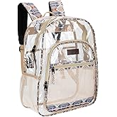 Wrangler Clear Backpack for Girls- Water Resistant Clear Bookbag, Plastic See Through Backpack for Stadium Events and School
