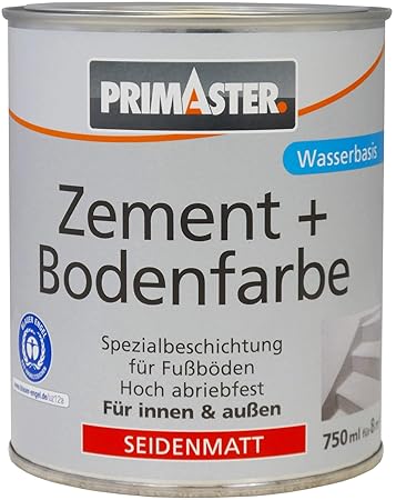 Primaster Zementfarbe und Bodenfarbe anthrazit RAL 7016 750 ml seidenmatt
