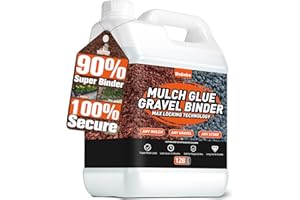 SHABEBE Mulch Glue for Landscaping, 1 Gallon Gravel Binder - 90% Super Pea Hold, Fast-Dry Non-Toxic Rock Adhesive, Pine Straw Outdoor Stone Bond for Garden, Gravel Stabilizer Landscape Mulch Lock