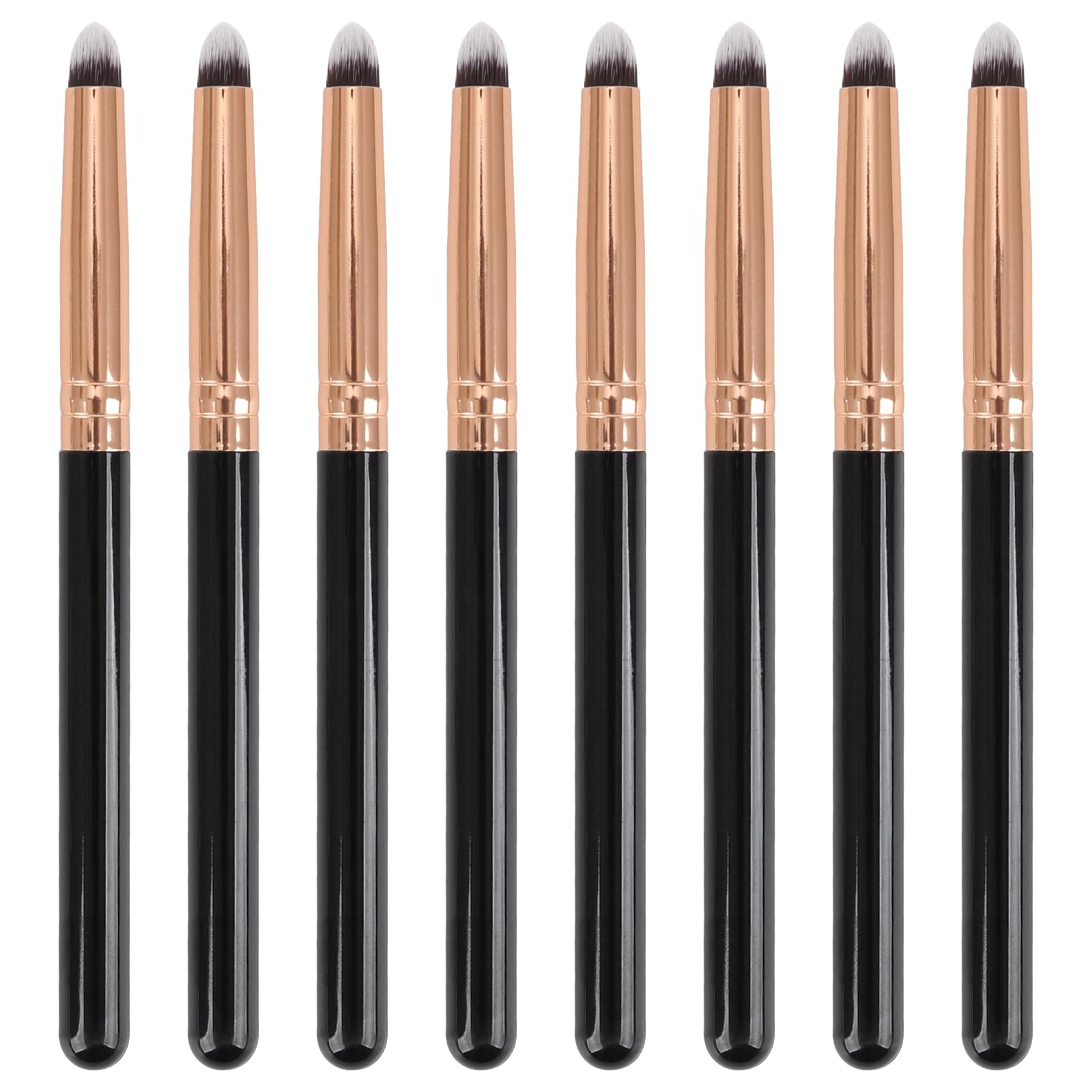Urtlia Professional Small Pencil Eyeshadow Brush 8Pcs for Eye Shadow Eyeliner Smudge Blending Precision Perfect Cut Crease Makeup Brushes Tool Set(Black-EA01)