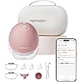 Momcozy Breast Pump Hands Free Upgraded Mobile Flow | M9, App Discreet Control with Personalized Multi-Modes & 15 Levels, Wearable Breast Pump 24mm, 1 Pack Cozy Red