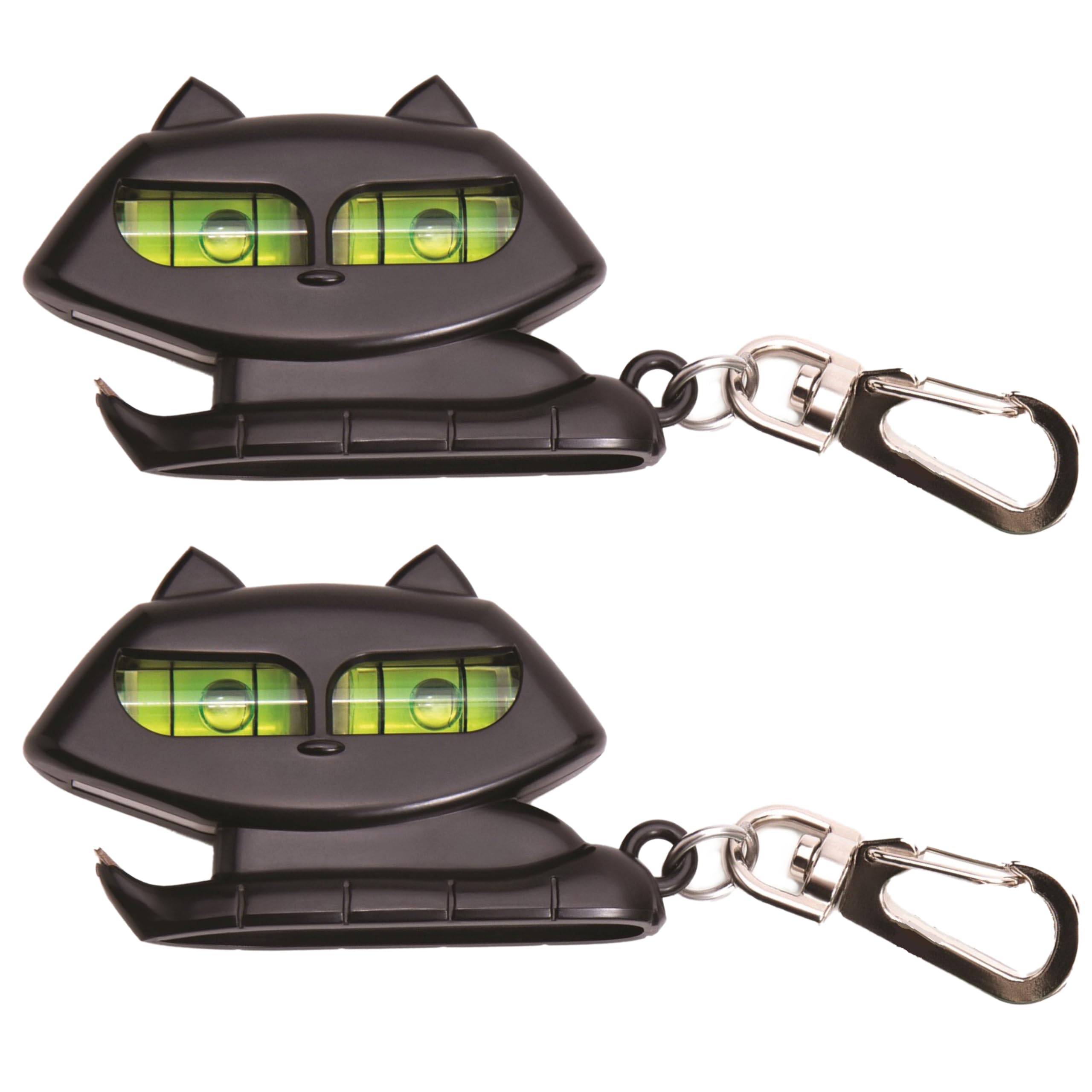Monkey Business Katz, A Bottle Opener with Keychain and Spirit Level, Pocket Size Multi Tool Cat Keyring, Keychain Bottle Opener for Men & Women (2 Pcs.)