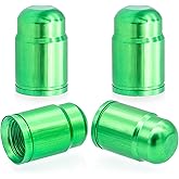 MEAJOO 4PCS Car Tire Valve Stem Caps, Aluminum Alloy Wheel Valve Covers with Rubber O-Ring, Universal for Cars, SUVs, Bike, Bicycles,Trucks and Motorcycles (Green)