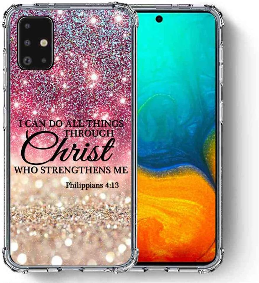 for Samsung Galaxy A71 Case, SuperbBeast [Philippians 4:13 I can do All Things Through Christ who] Ultra Slim Thin Protective Case Cover/Reinforced Corner