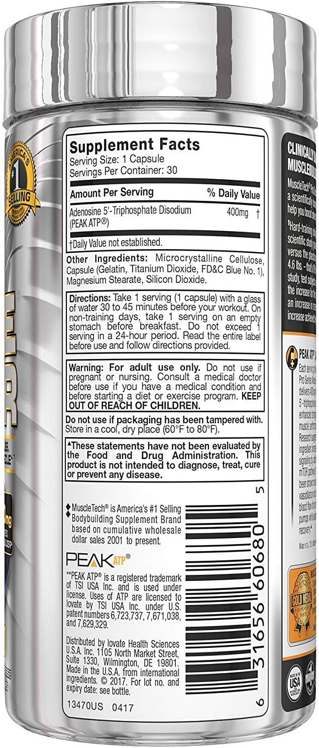 MuscleTech Muscle Builder Supplement with Peak ATP, Improved Muscle Building & Performance, 30 Servings (30 Capsules): Health & Personal Care