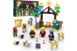 KITMIIDO Nativity Advent Calendar 2025 Kids - 24 Days Christmas Countdown Nativity Scene Building Block Toys, STEM Xmas Gift for Boys & Girls Ages 6+, Holiday Party Favors and Stocking Stuffers