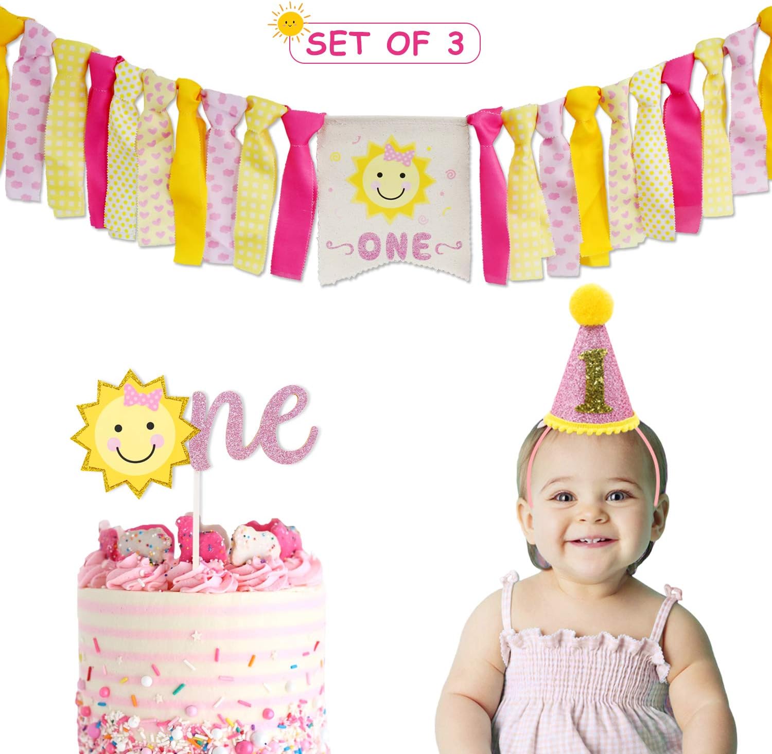 You Are My Sunshine High Chair Banner Sunshine Party Decoration Sunshine Cake Smash Garland Photo Props Girls First Birthday Supplies