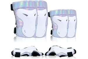 Bienbee Knee Pads for Men, Knee Pads Wrist Guard Knee and Elbow Pads Adult Protective Gear Set for Skateboard, Roller Skating, for Women Men Youth Adult Kids