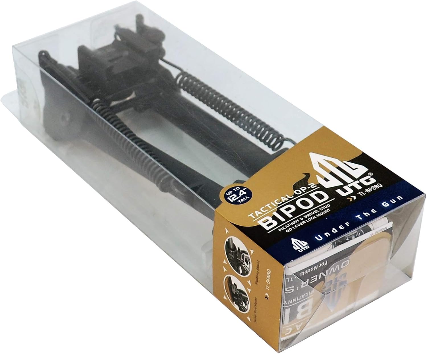 UTG Tactical OP Bipod, QD Lever Mount, Height 8.0-12.4" : Sports & Outdoors