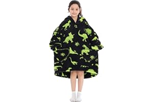 Pterygoid Wearable Blanket Hoodie for Kids,Toddler Oversized FLeece Hooded Sweatshirt with Pocket for Children Girls Boys