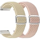 2 Pack Quick Release Braided Bands - 18mm 19mm 20mm 22mm 24mm Solo Loop Adjustable Soft Band for Women Men